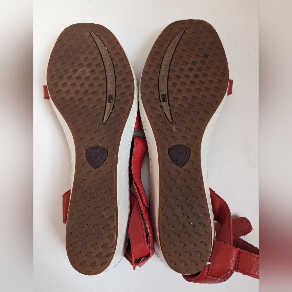 Ariat Leisure Red Leather Slingback Sandals Women's US 11 B - Picture 9 of 9